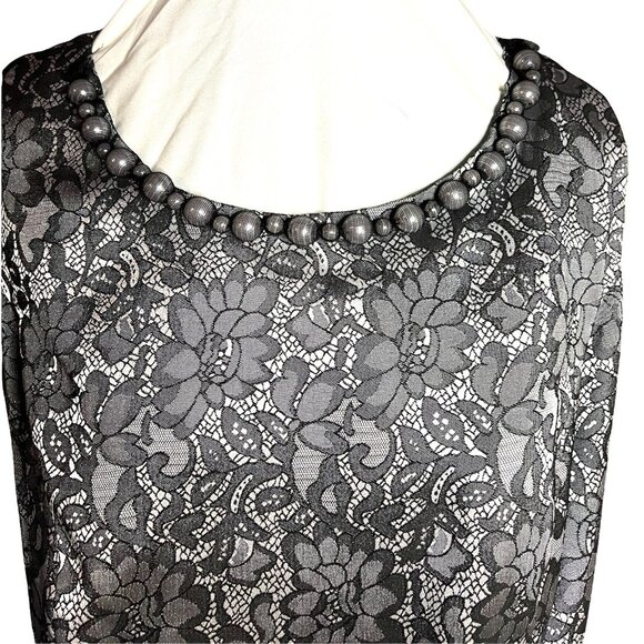 Lane Bryant Lace Print Beaded Sleeveless Sheath Dress Midi Size 14 NWT - Picture 4 of 5